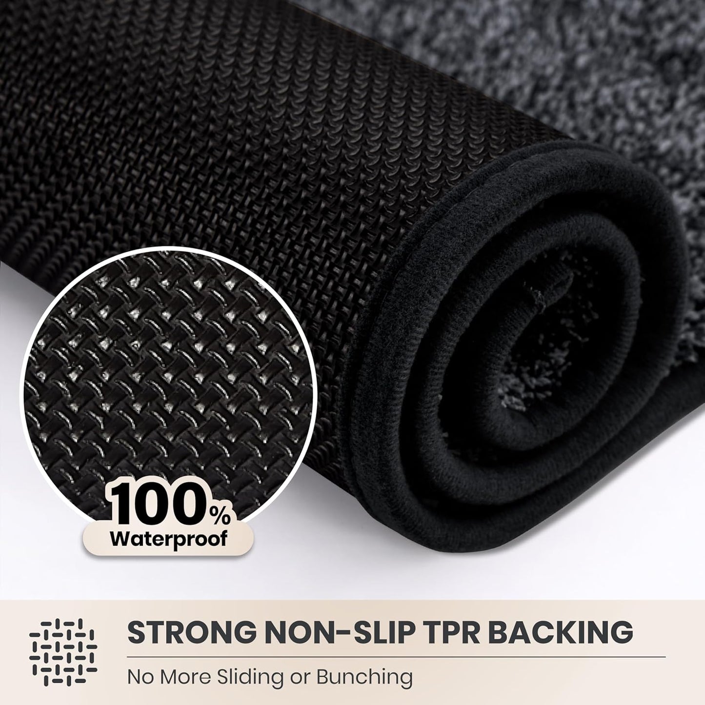 PURRUGS Dirt Trapping Door Mat 20" x 31.5", Non-Slip Machine Washable Entryway Rug, Dog Doormat, Indoor Front Door Mat, Super Absorbent Entry Rug for Muddy Shoes & Paws, Bluish Grey-Black