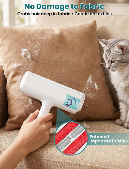 DELOMO Pet Hair Remover Roller: Reusable Lint Roller with Large Fur Bin - Portable Cat and Dog Hair Remover for Couch, Bedding, Car, Rugs & Furniture, Effective and Eco-Friendly, for Multi-Pet Homes