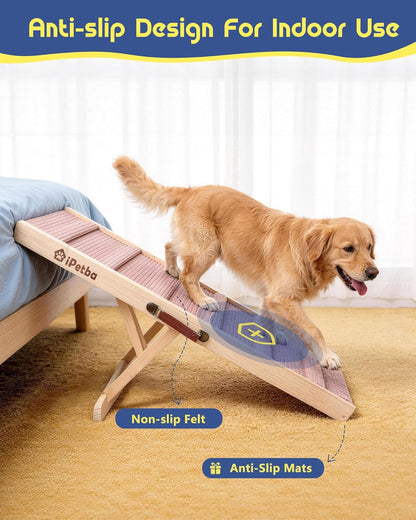 Dog Ramp for Couch - Joint & Spine Support for Small Dogs, 18" Adjustable Height, Anti-Slip & Foldable, Up to 35 lbs