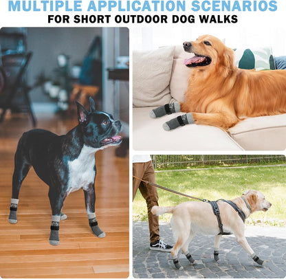 SCENEREAL 6Pcs Anti Slip Dog Socks to Prevent Licking Paws for Hot/Cold Pavement, Dog Grippy Socks for Hardwood Floors, Dog Shoes for Boots & Paw Protectors for Puppy Small Medium Large Senior Dogs