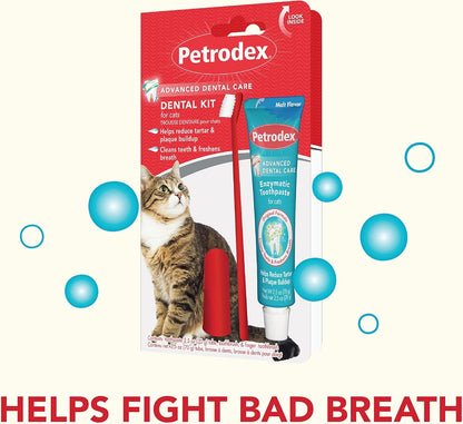 Petrodex Dental Care Kit for Dogs and Puppies, Cleans Teeth and Fights Bad Breath, Reduces Plaque and Tartar Formation, Enzymatic Tooth Brushing Kit, Peanut Flavor, 2.5oz Toothpaste + Toothbrush