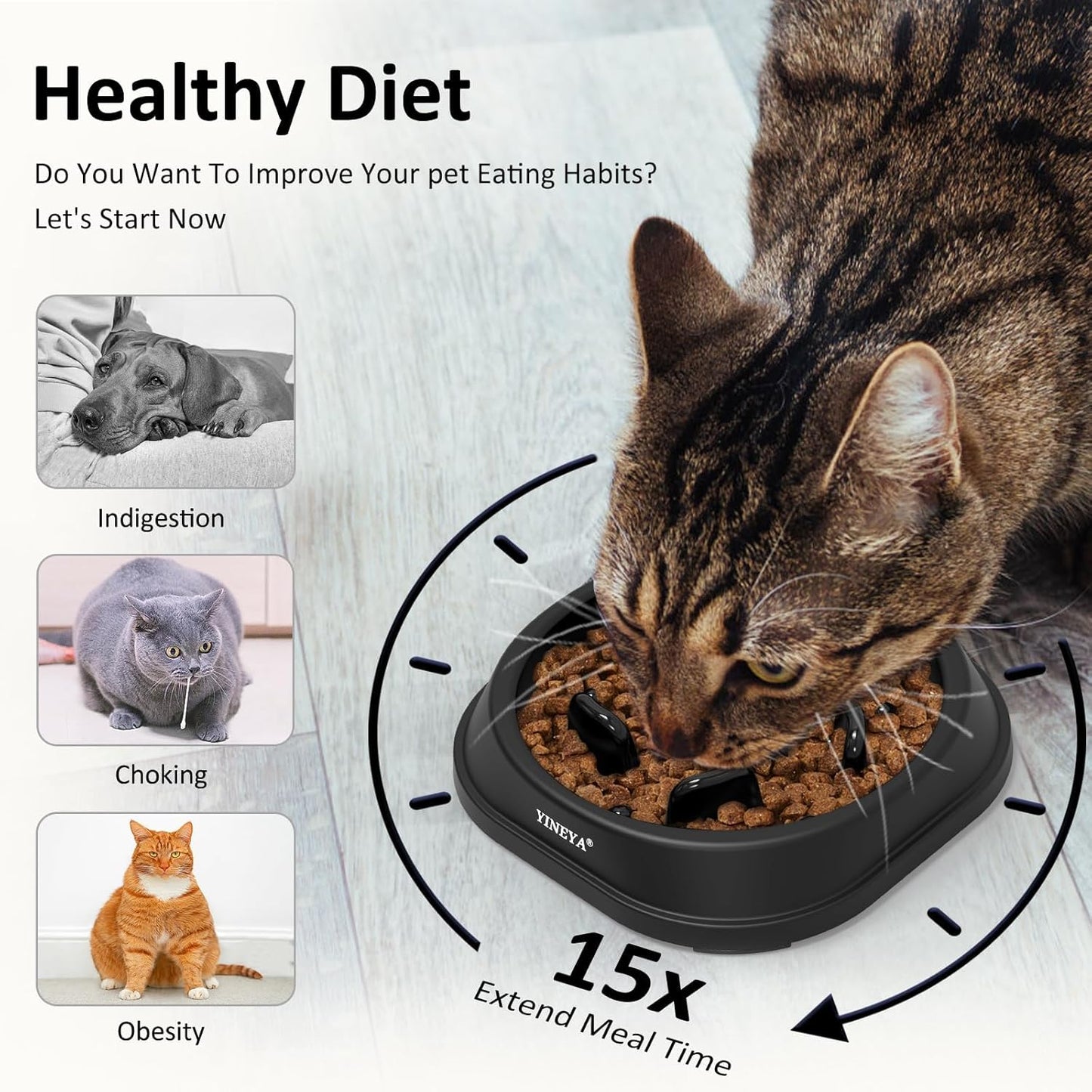 YINEYA Slow Feeder Dog Bowls, Pet Supplies that Slow Down Eating, Pet Food Bowls, Maze Dog Puzzle Feeder for Medium Breed