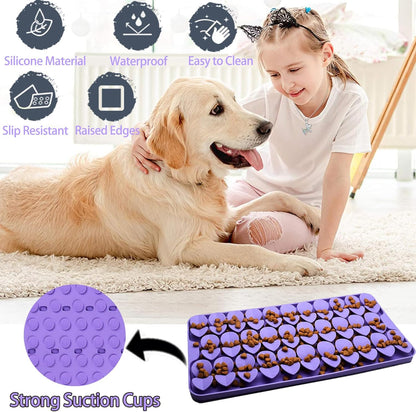 Small Silicone Snuffle Mat for Small Dogs Puppy Cat Slow Down Eating,Slow Feeder Lick Mat for Dry Wet Food for Pet Training Smell,Encourages Natural Foraging Skill,Relieving Stress