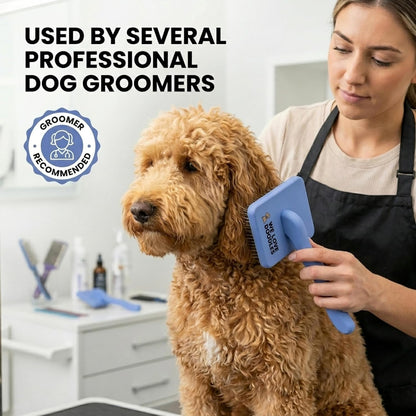 We Love Doodles Large Slicker Brush & Lavender Detangler Spray Pack - for Long-Haired Dogs, Dog Leave-In Conditioner for Reducing Mats, Knots & Tangles, Dematting & Conditioning Kit, 16 oz
