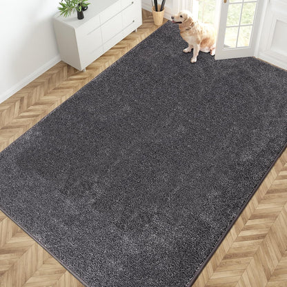 PURRUGS Dirt Trapping Door Mat 20" x 31.5", Non-Slip Machine Washable Entryway Rug, Dog Doormat, Indoor Front Door Mat, Super Absorbent Entry Rug for Muddy Shoes & Paws, Bluish Grey-Black