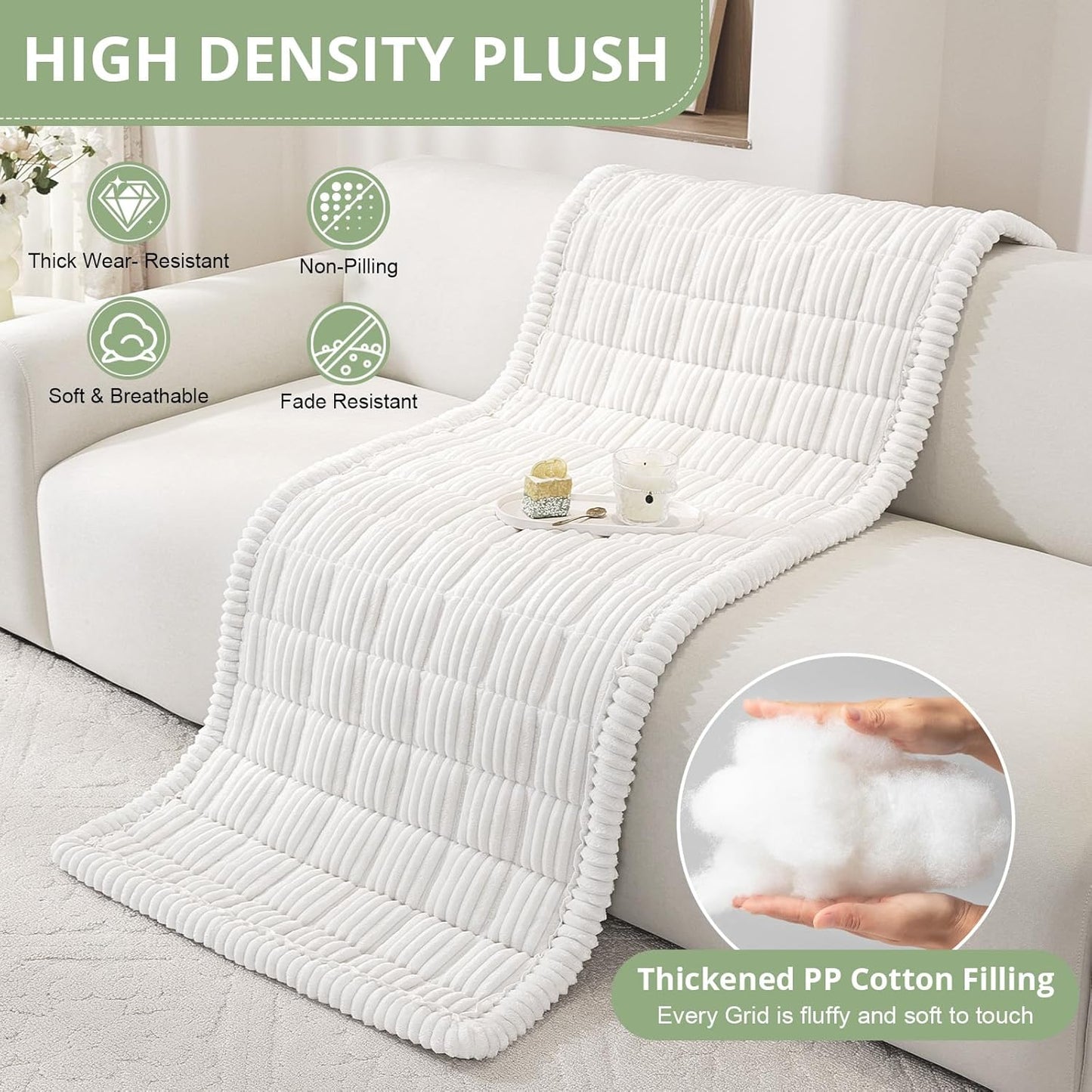 OstepDecor Couch Cover for Dogs, Washable Non Slip Sofa Cover for Pets, Soft Couch Covers for Sofa, Loveseat and Sectional, Furniture Protector Against Pet Hair & Scratches (27.6" x 27.6", Khaki)