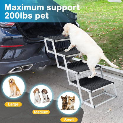 Uross Dog Ramp for Car 71" Long- Collapsible Pet Ramps for Large Dogs SUV Truck Folding Outdoor Dog Ramp for Porch Steps