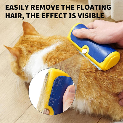 Dog Deshedding Brush & Shedding Blade, Dog Brush for Shedding, Undercoat Grooming Tool for Short & Medium Fur & Double Coats, Replaceable Metal Blade, Black