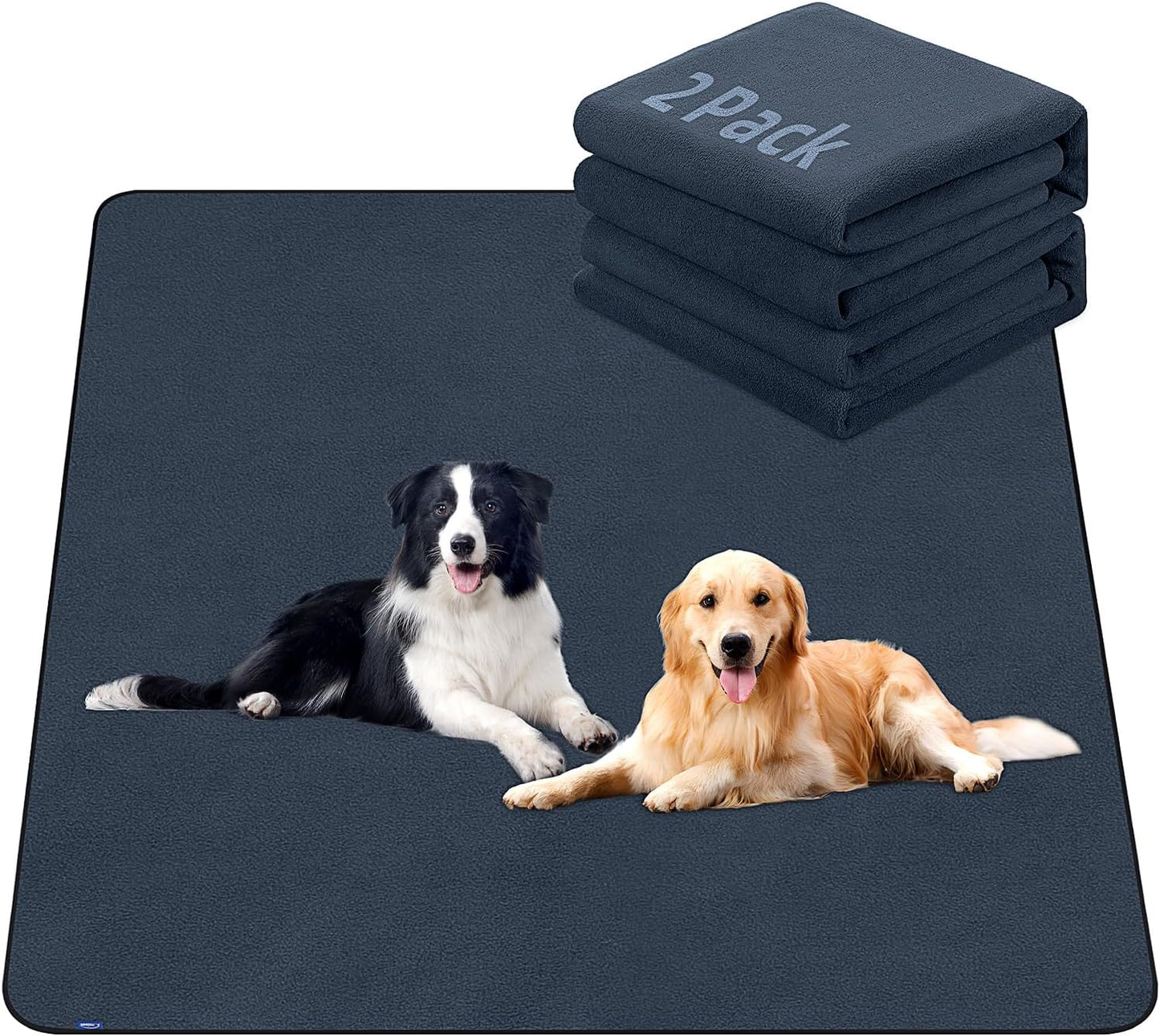 Sunsleek Washable Pee Pads for Dogs 72"x72" Extra Large Super Absorbent Non-Slip Reusable Puppy Pads for Playpen, Crate, Floor, Waterproof Pet Training Mats for Quick-Dry Whelping Pads & Incontinence