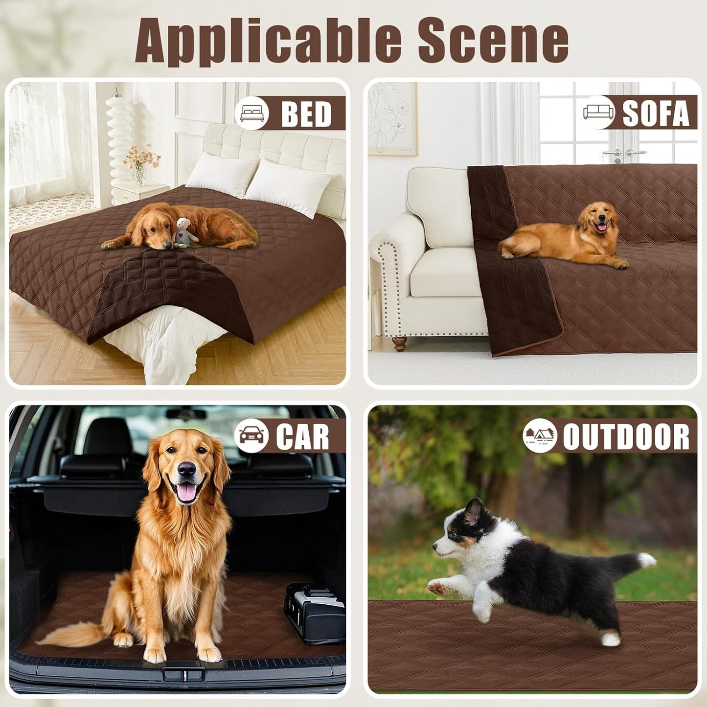 Smiry Waterproof Dog Bed Cover Blanket 30x70, Soft Reversible Pet Blanket, Washable Leakproof Cats Dogs Couch Cover for Sofa, Couch, Furniture, Grey/Dark Grey
