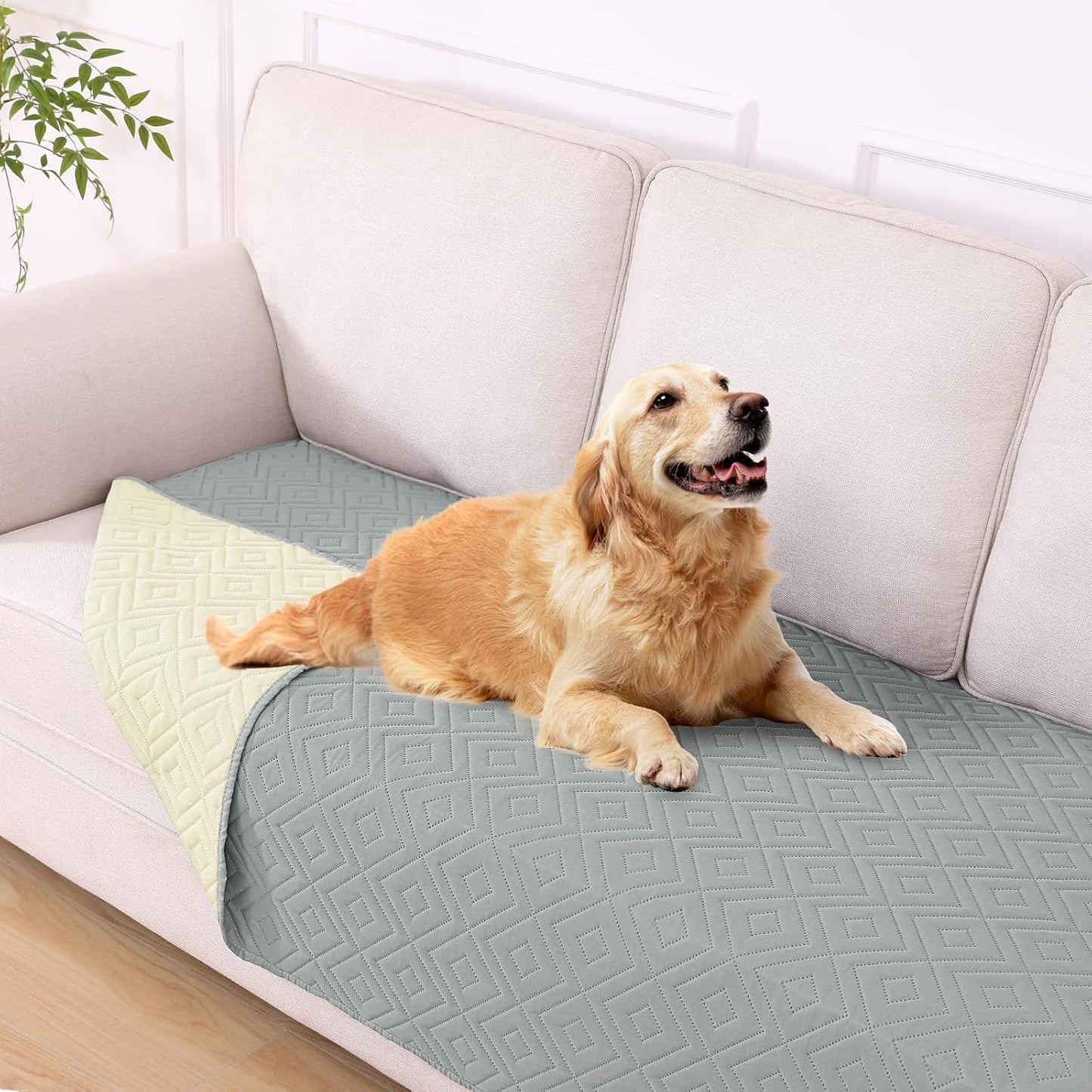 hyha Waterproof Dog Blanket, Soft Pet Bed Blankets, Waterproof Sofa Couch Cover for Dogs Washable, Reversible Pet Couch Covers for Sofa Furniture (30x70 Inch, Grey/Dark Grey)