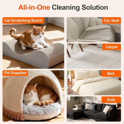 Pet Hair Removal Tool for Furniture, 3 in 1 Cat and Dog Hair Removal Tool, Suitable for Use on Furniture, Carpets, Clothing, and Bedding, Durable, Reusable, Washable, Grey, 1 Pcs