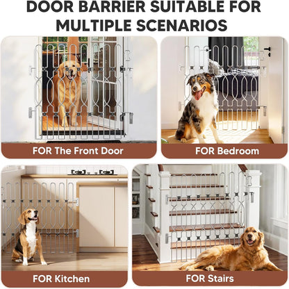 Snagle Paw Extra Tall Metal Retractable Door Barrier, 28.4" Wide 35" Tall Safety Dog Gate for Front Door,Easy Install Retractable Pet Gate for Recreational Vehicle,Doorways