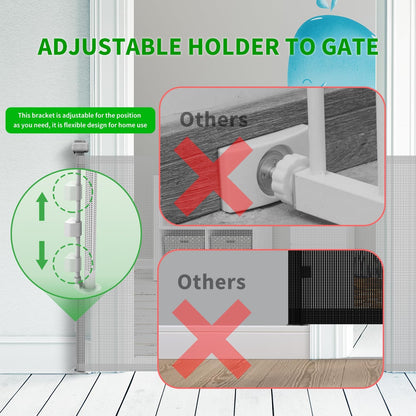 Upgraded Retractable Baby Gate for Stairs, 33"Tall Expands 71"Wide Ideal Safety Solution Dog Gate for Stairs Doorways Hallways Indoor/Outdoor Mesh Baby Gate Retractable Screen Door(Black,86CMx180CM)