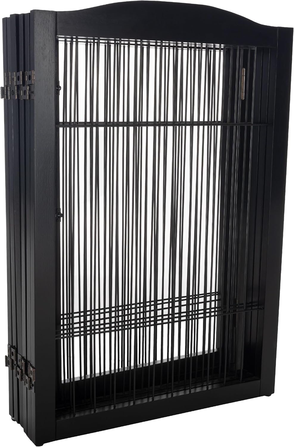 Pet Gate - 6-Panel Indoor Folding Dog Fence for Stairs or Doorways - 133x32-Inch Freestanding Play Pen with Support Feet by PETMAKER (Black)