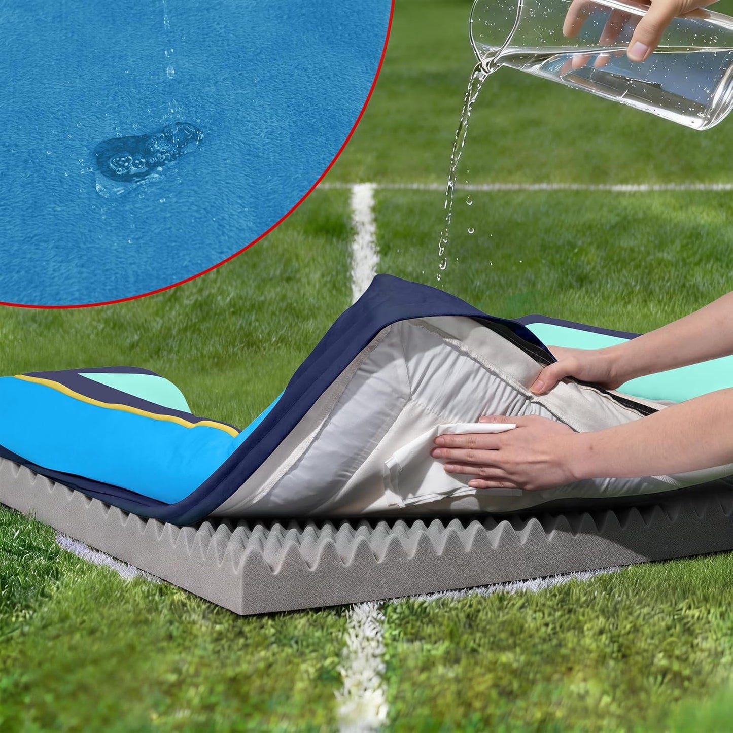 Comfort Expression Orthopedic Dog Bed for Extra Large Dogs 42x30 Inch, Waterproof Egg Crate Foam XL Pet Bed with Removable Bolsters, Dog Couch with Washable Cover & Non-Slip Bottom, Grey - Colors A