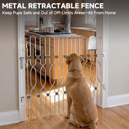 Snagle Paw Extra Tall Metal Retractable Door Barrier, 28.4" Wide 35" Tall Safety Dog Gate for Front Door,Easy Install Retractable Pet Gate for Recreational Vehicle,Doorways