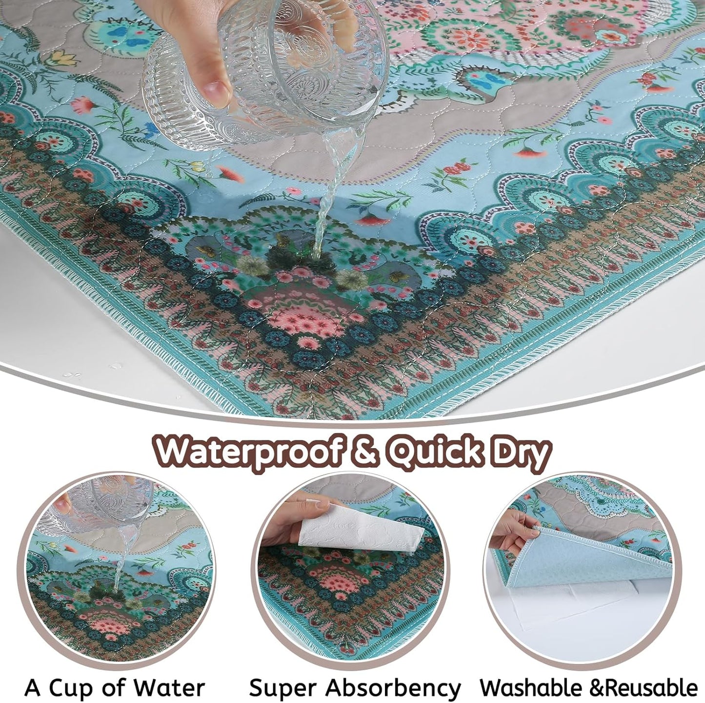 Aitmexcn Washable Puppy Dog Pee Pad, 2PCS 100% Waterproof Whelping Training Mat for Puppy/Senior Dog, Fast Drying Reusable Puppy Pads for Indoor, Outdoor and Car Travel- 24'' x 36''