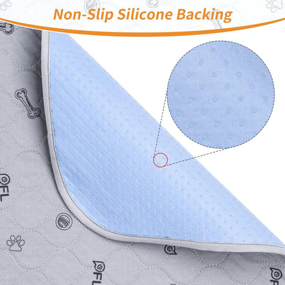 Washable Pee Pads for Dogs, 2Pack Reusable Puppy Pads, Absorbent Whelping Pads with Bone Print, Non-Slip Waterproof Pet Training Pads for Couch, Crate, Potty Training 18x24