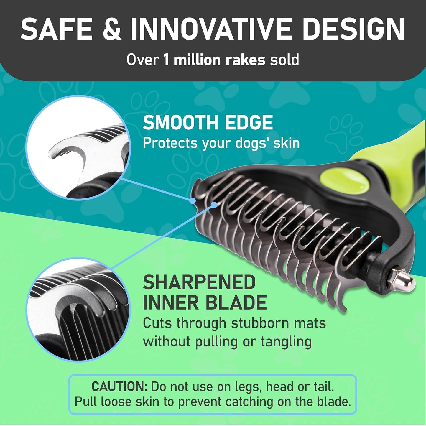 Maxpower Planet Dog Rake and Dog Hair Brush - Gently Removes Loose Undercoat, Mats and Tangled - Deshedding Grooming Tool for Dogs & Cats - Self Cleaning Slicker Brush - All Hair Types