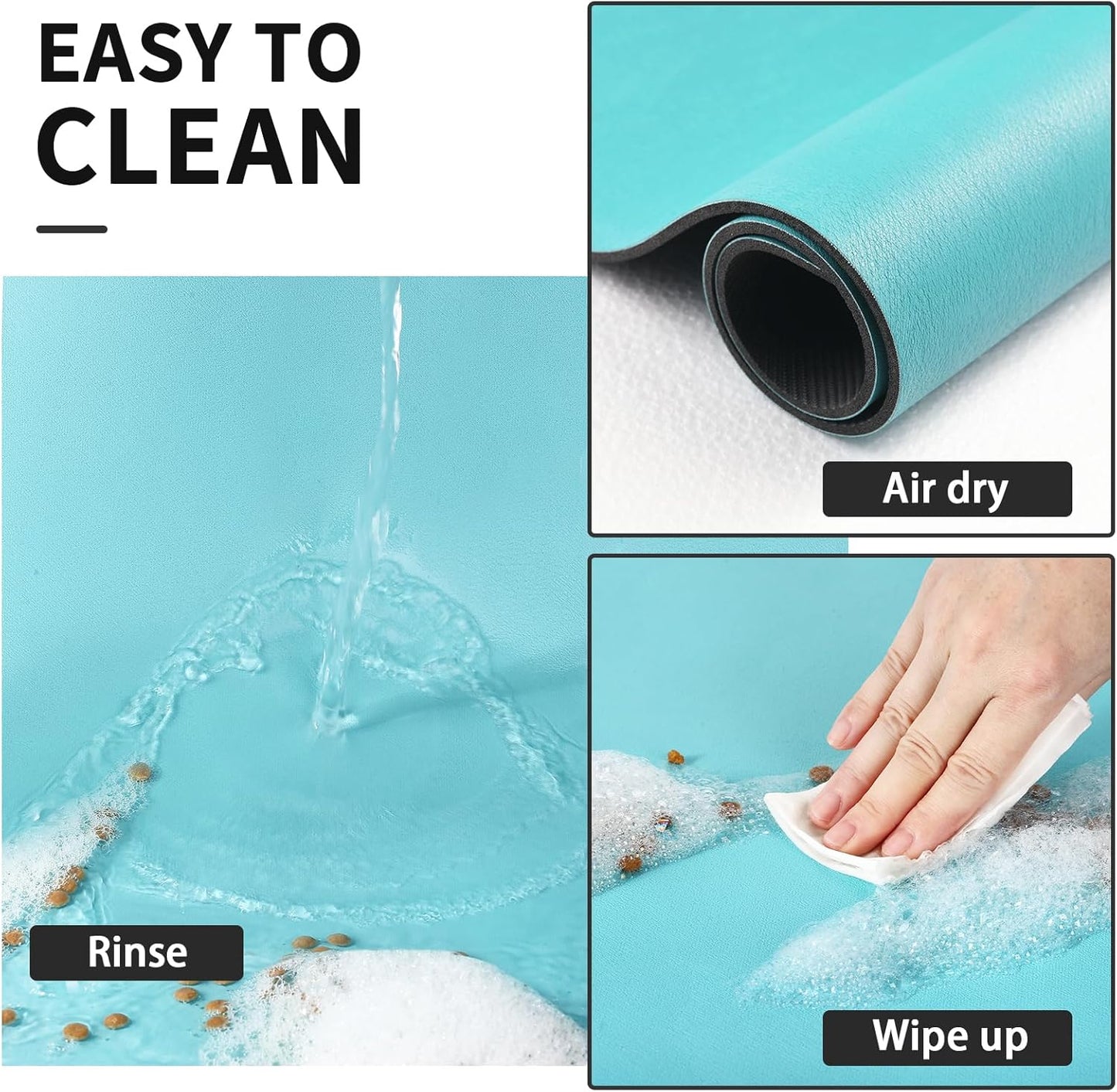 HotLive Dog Food Mat - Absorbent Cat Mat for Food and Water, No Stains Pet Feeding Bowl Mat, Easy to Clean Pet Placemats, Quick Dry Dog Water Dispenser Mat for Messy Drinkers | Paw Dark Grey 12"x 19"