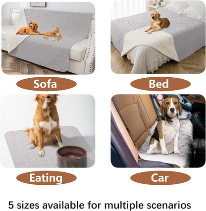 Waterproof Dog Blanket, 30x30 inches Small Pet Couch Covers for Sofa, Chair Bed Furniture Protector from Dogs Washable and Reversible-Lightgrey+Darkgrey