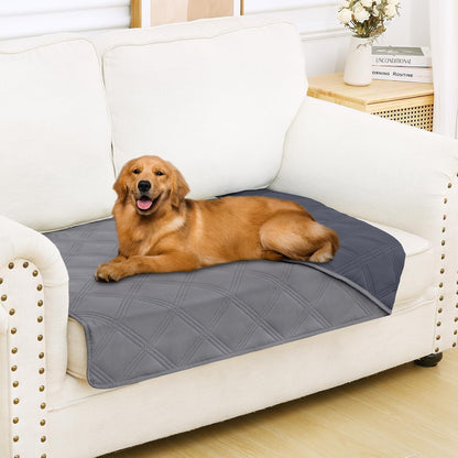 Smiry Waterproof Dog Bed Cover Blanket 30x70, Soft Reversible Pet Blanket, Washable Leakproof Cats Dogs Couch Cover for Sofa, Couch, Furniture, Grey/Dark Grey