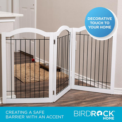 Internet's Best Wire Dog Gate with Arched Top - 4 Panel - 30" Tall - White