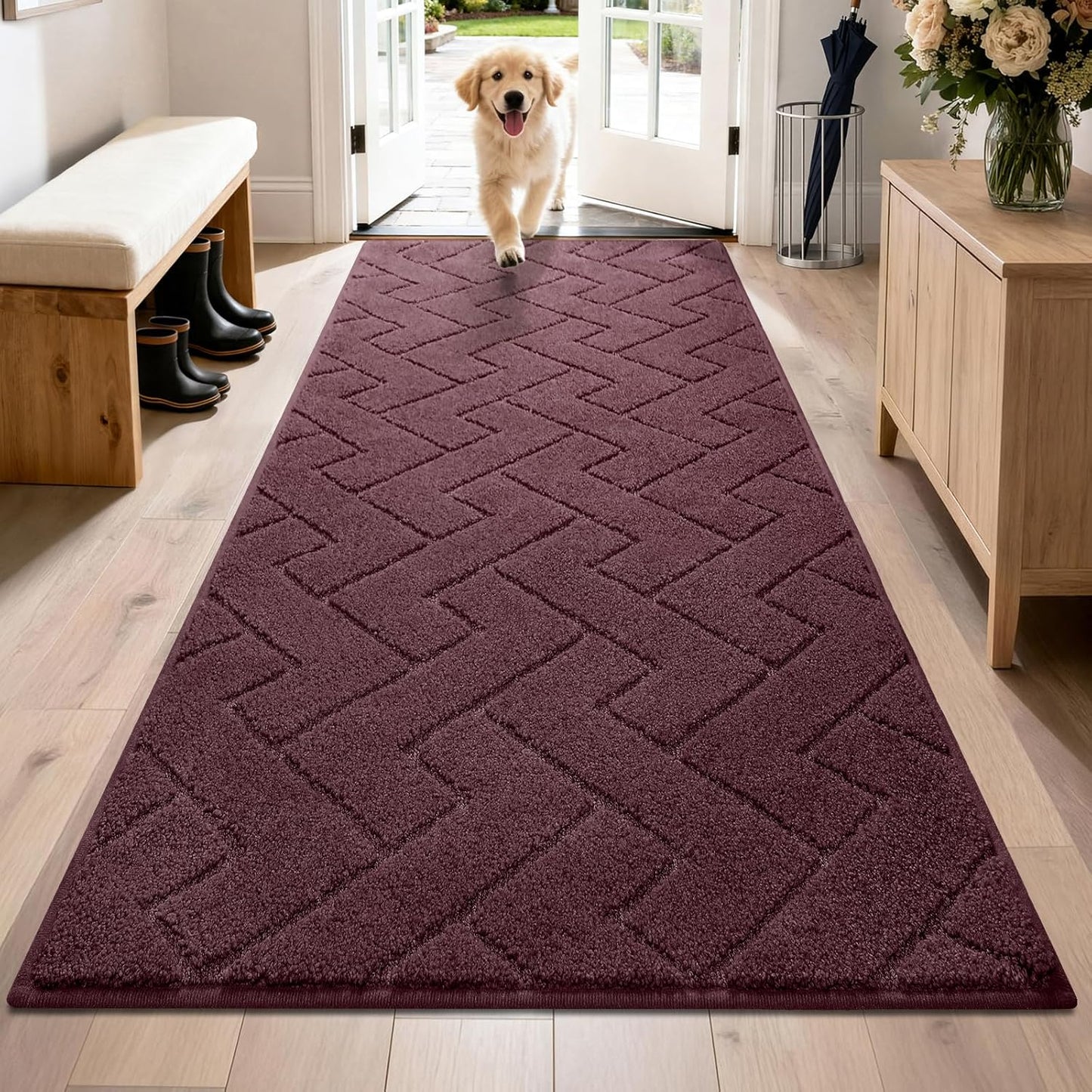 PURRUGS Dirt Trapping Door Mat 20" x 31.5", Non-Slip Machine Washable Entry Rug, Dog Doormat, Indoor Front Door Mat, Super Absorbent Entryway Rug for Muddy Shoes & Paws, Taupe