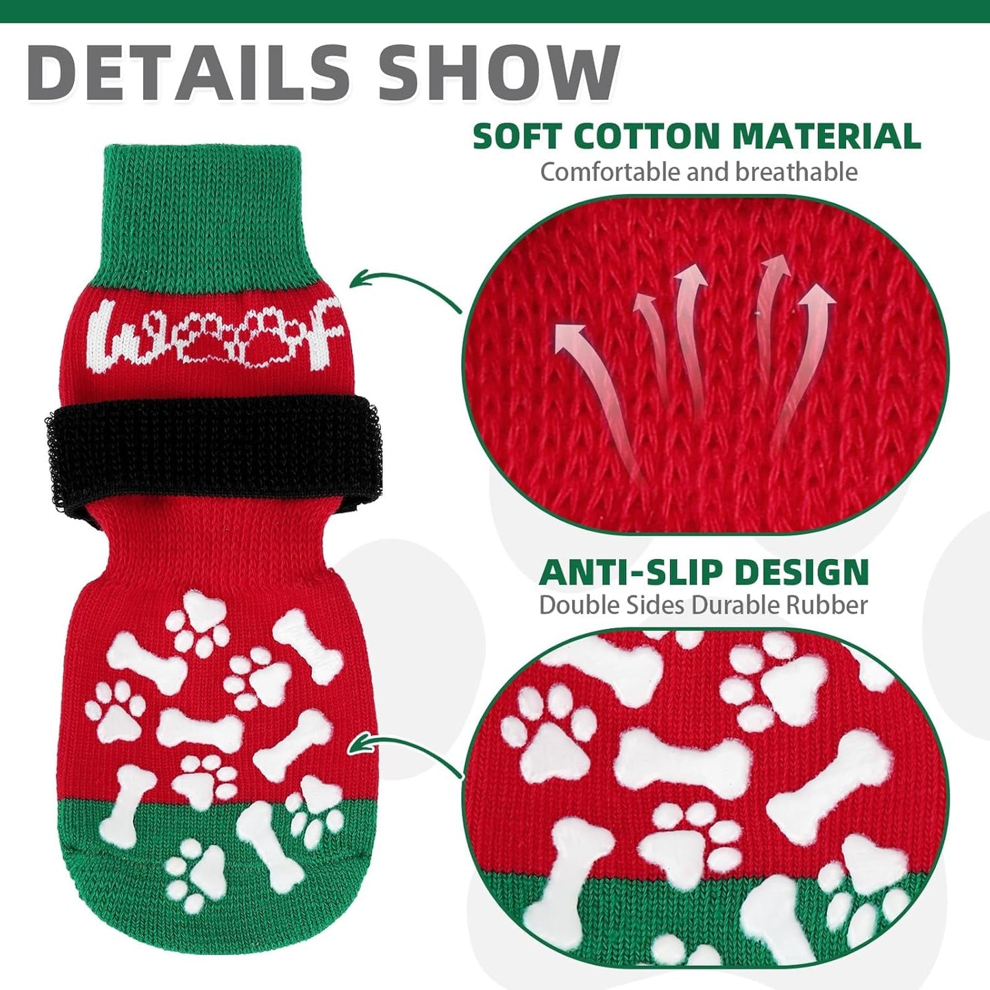 KOOLTAIL Dog Socks Shoes for Hot Pavement to Prevent Licking Paws, Winter Dog Boots&Paw Protector for Hardwood Floors Anti Slip,Traction Control Grip Booties for Small Medium Large Senior Dogs,Black M