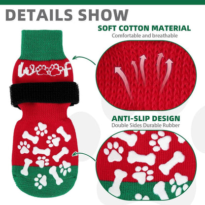 KOOLTAIL Dog Socks Shoes for Hot Pavement to Prevent Licking Paws, Winter Dog Boots&Paw Protector for Hardwood Floors Anti Slip,Traction Control Grip Booties for Small Medium Large Senior Dogs,Black M