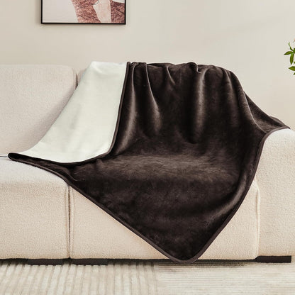 Waterproof Blanket 60"x80" for Adults, Reversible Waterproof Bed Cover for Dogs Cats Pets, Soft Leakproof Blanket for Bed Couch Sofa Furniture Protector, Dusty Pink/Off White