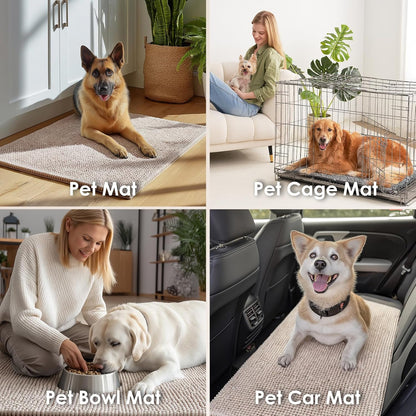 EHEYCIGA Super Absorbent Dog Door Mat for Muddy Paws 30x20 Inch Indoor, Front Doormat Outside Entrance, Quick Dry Chenille Washable Dog Crate Bed, Non-Slip Pet Rug Mud Mat Outdoor Entryway, Grey