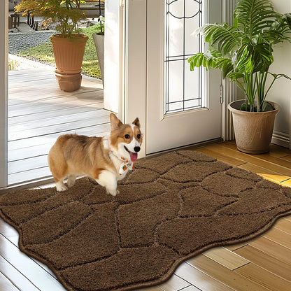 BSICPRO Large Dog Door Mat for Mud Paws, 22x47 Absorbent Dirt Trapper Long Door Mat, Non-Slip Washable Mud Mat for Dogs, Microfiber Soft Pet Rug Mat for Entryway, Dog Paws, Patio (Gray)