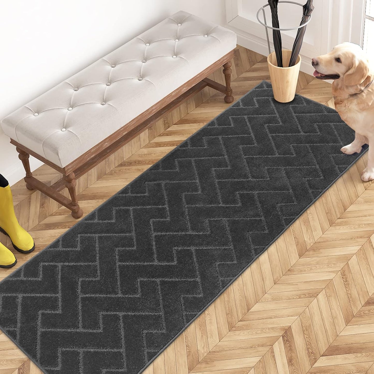 PURRUGS Dirt Trapping Door Mat 20" x 31.5", Non-Slip Machine Washable Entry Rug, Dog Doormat, Indoor Front Door Mat, Super Absorbent Entryway Rug for Muddy Shoes & Paws, Taupe