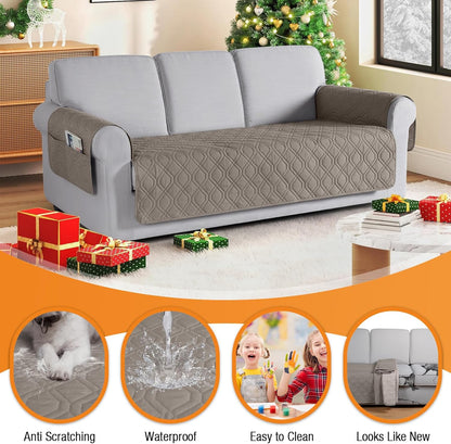 VANSOFY Couch Cover, Waterproof Sofa Covers Washable Slipcover Furniture Protector Couch Seat Covers Non-Slip Couch Cover for Dogs, Pets(Sofa, Dark Gray)