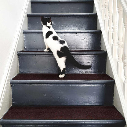 Extra Wide Non Slip Stair Treads for Wooden Steps – 15 Pack 9" x36'' Extra Wide Carpet Runners with Reusable Adhesive, Step Pads for Dogs, Kids, Seniors, Machine Washable – Geige