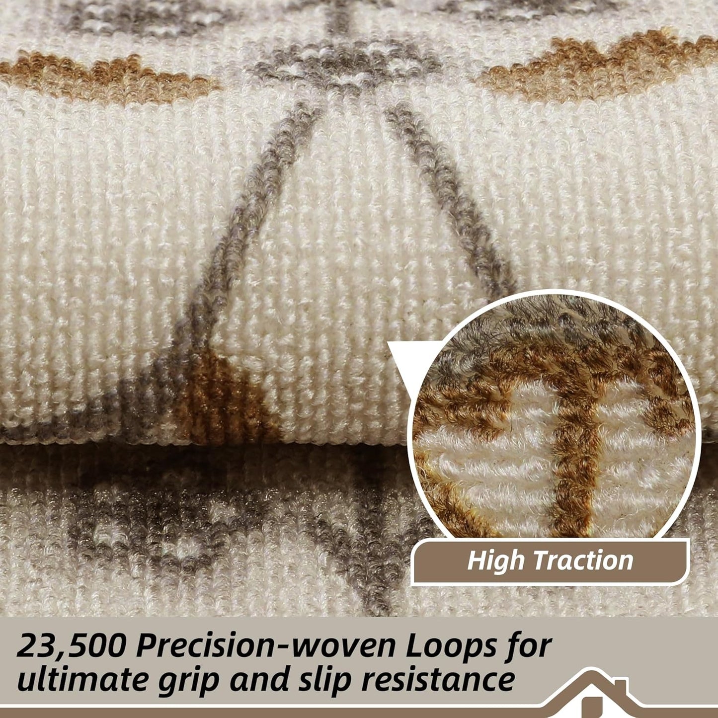 BEQHAUSE Stair Treads for Wooden Steps Non-Slip Machine Washable Carpet Stair Treads 8"X30" Soft Indoor Stair Runner for Kids Elders and Pets, 100% Polyester, TPE Backing, 15pcs, Brown/Grey