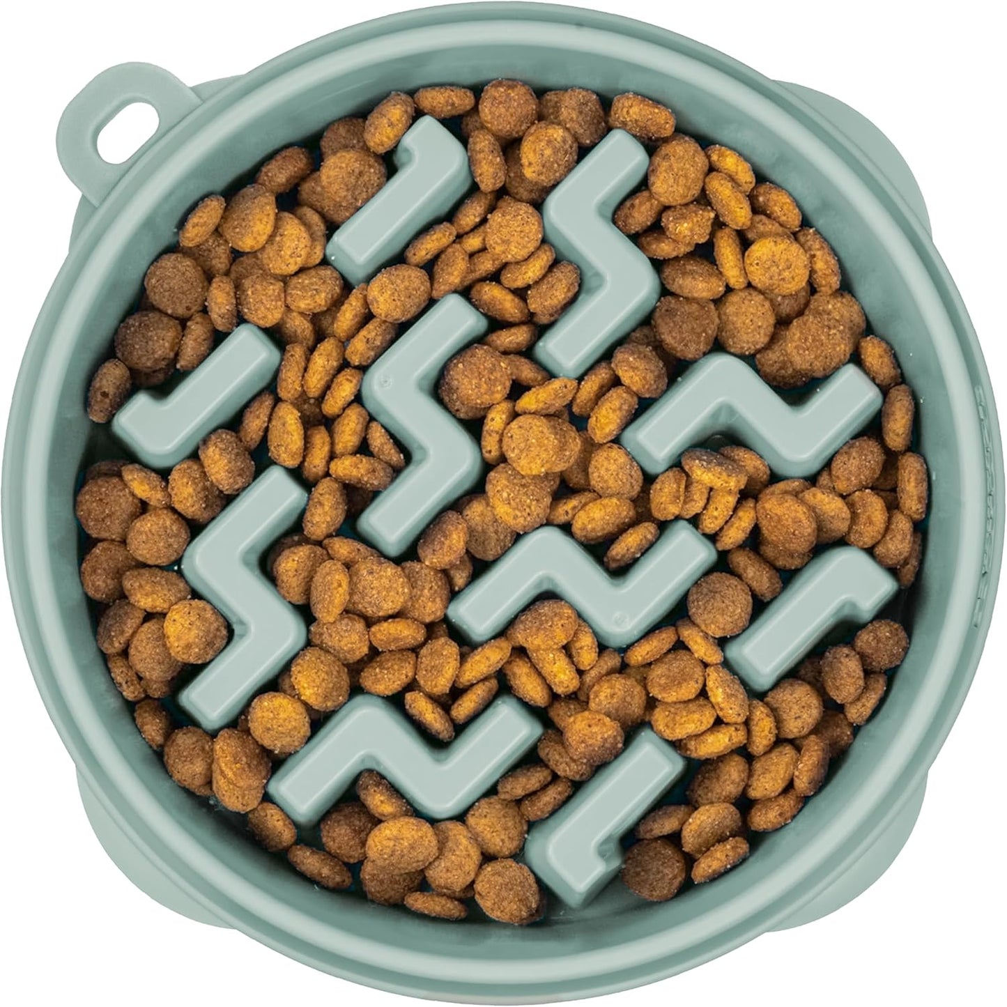 Outward Hound Fun Feeder Slo Bowl – Large 4‑Cup Capacity, Slow Feeding, Medium to Large Dogs, Non‑Slip, Blue, Notch Pattern