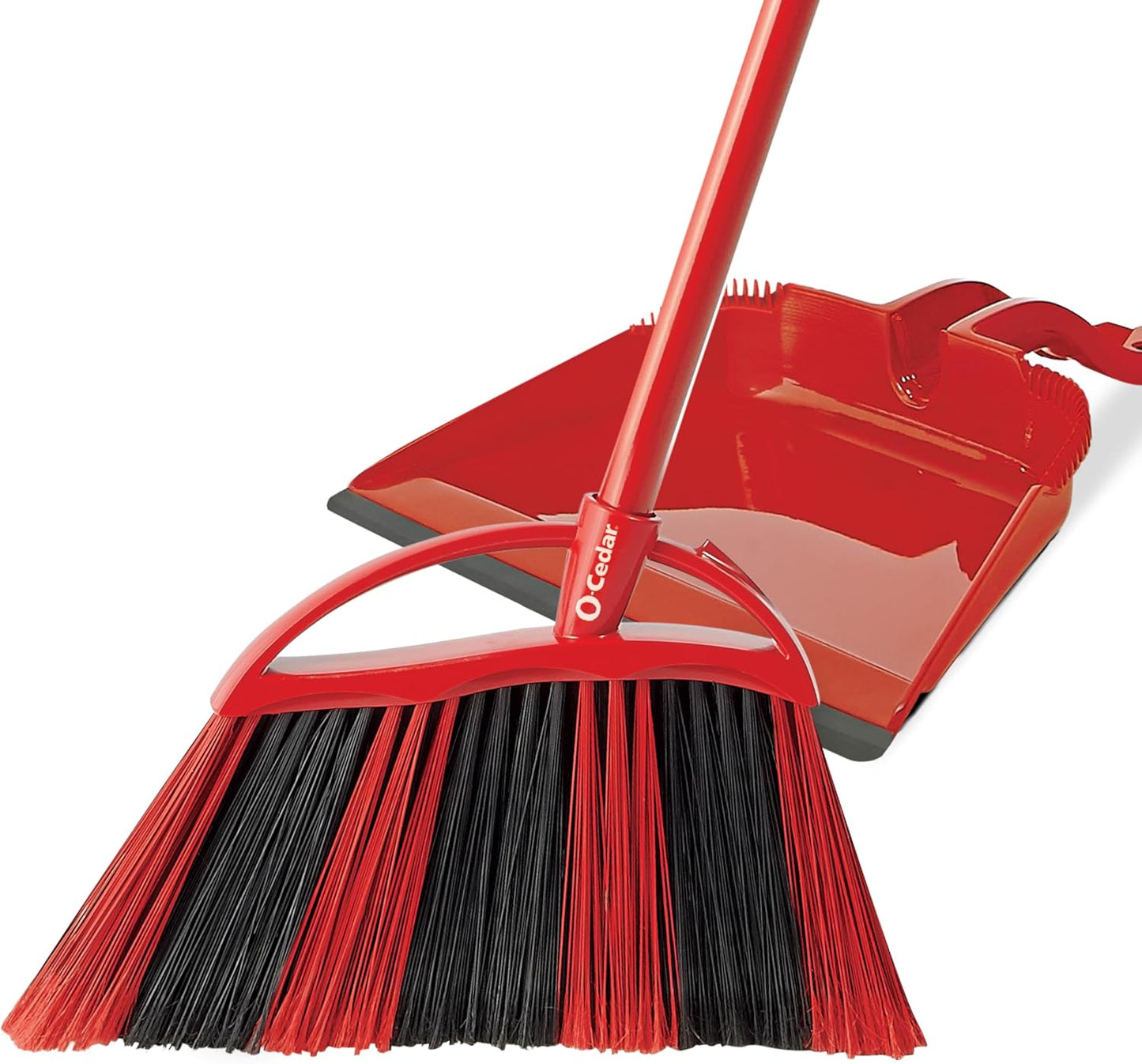 O-Cedar Pet Pro Broom with Step-On Dustpan | Remove 99% with One Sweep | Removes 3 Times More Pet Hair | Quiet Cleaning Tool for Cat and Dog Owners