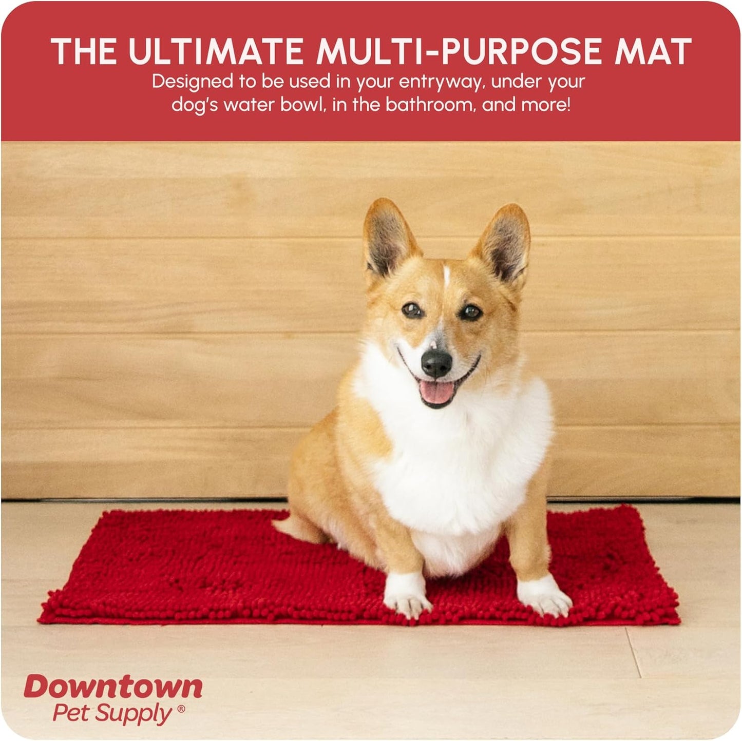 My Doggy Place Dog Mud Mat, 36"x26" Ash – Thick Microfiber Entry Rug for Snow, Mud & Salt – Absorbent, Quick-Dry, Washer-Safe & Non-Slip, Large