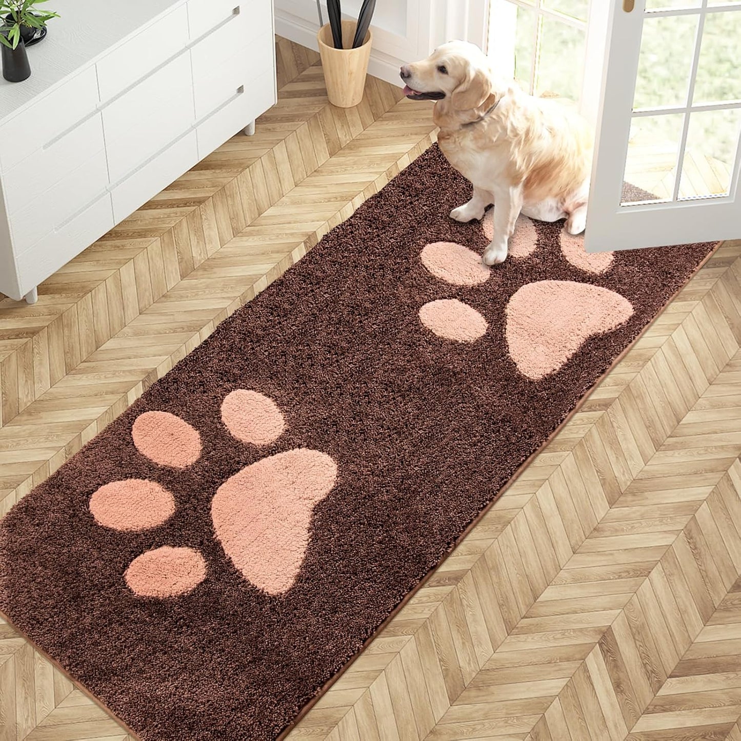 PURRUGS Dirt Trapping Door Mat 20" x 31.5", Non-Skid/Slip Machine Washable Microfiber Entryway Rug, Dog Doormat, Super Absorbent Welcome Mat for Muddy Wet Shoes and Paws, Grey