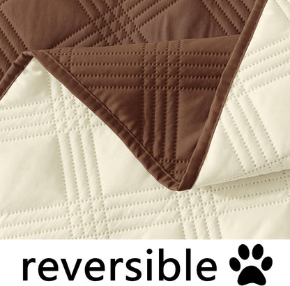hyha Waterproof Dog Bed Blanket, Soft Pet Blankets, Waterproof Couch Cover for Dogs, Reversible Sofa Covers Washable for Furniture (30x70 Inch, Grey/Dark Grey)