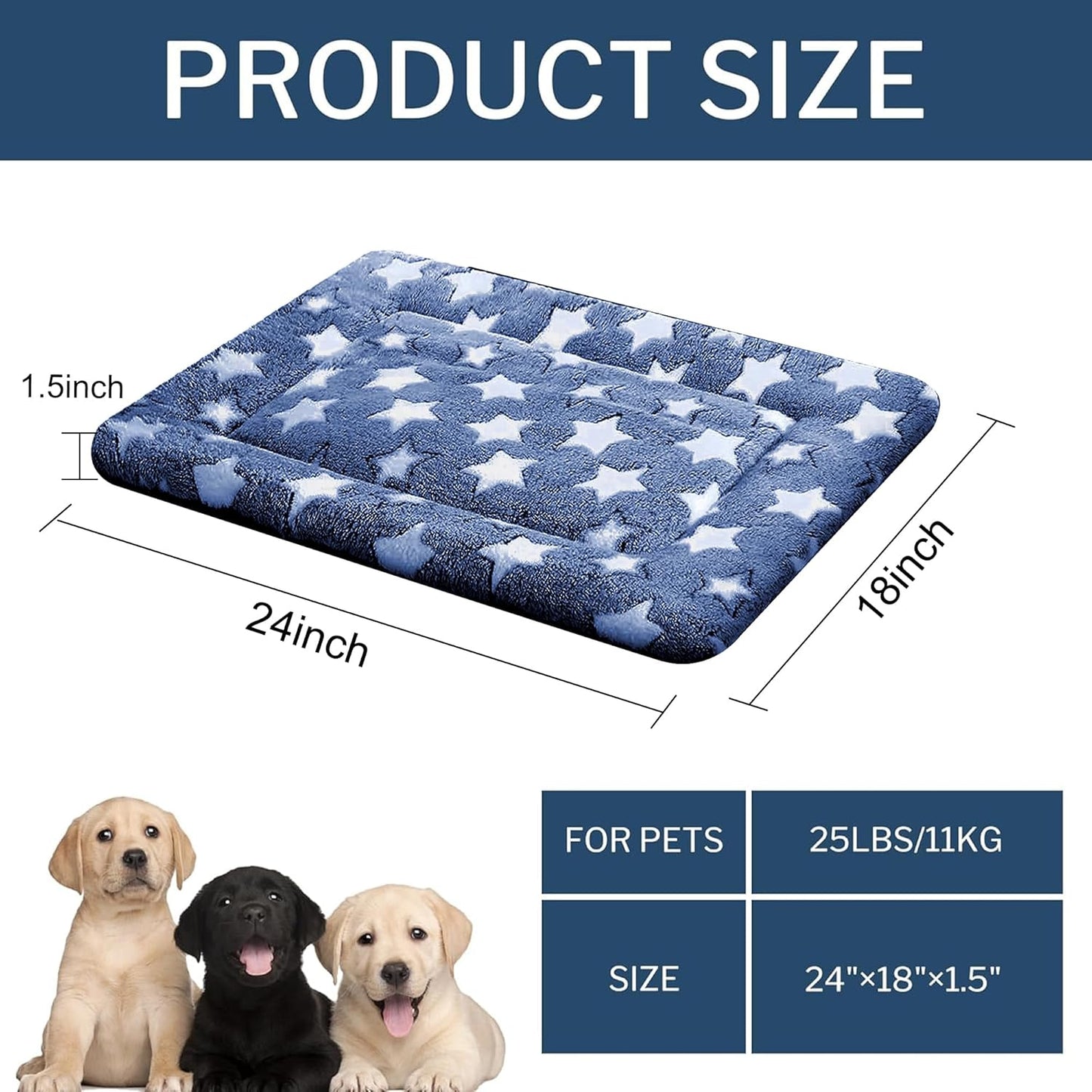 Dog Bed Mat – Soft & Comfortable Dog Kennel Pad for Crate – Durable Crate Bed & Mat for Dogs & Cats – Ideal for Crate, Kennel, and Home Use