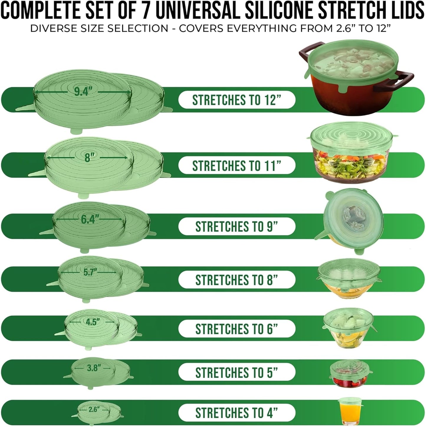 Reusable Silicone Can Lids – 2.6 Inch Can Covers for Dog & Cat Food – Universal Fit - Airtight Stretch Lids for Pet Food Cans, BPA-Free, Dishwasher Safe – 10 Pack