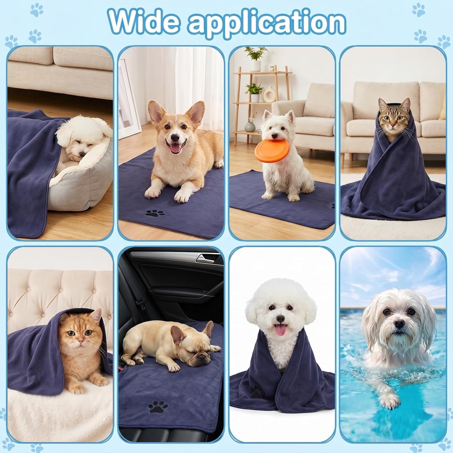 3PCS Dog Bath Supplies,Dog Bath Brush | Dog Washing Gloves | Dog Towel 40'' X 23.6'',Super Absorbent and Soft Pet Grooming Towel, Perfect Shower & Grooming Supplies for Dogs (A-3 Kits)