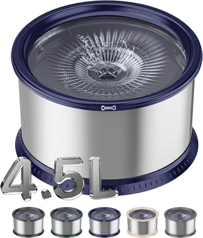 1.6 Gallon Dog Water Bowl, 6.5L/220oz Stainless Steel No Spill Water Bowl for Large Dogs, Super Large Capacity Splash Proof Pet Slow Drinking Water Bowl with Anti-Slip Mat for Mess Drinkers
