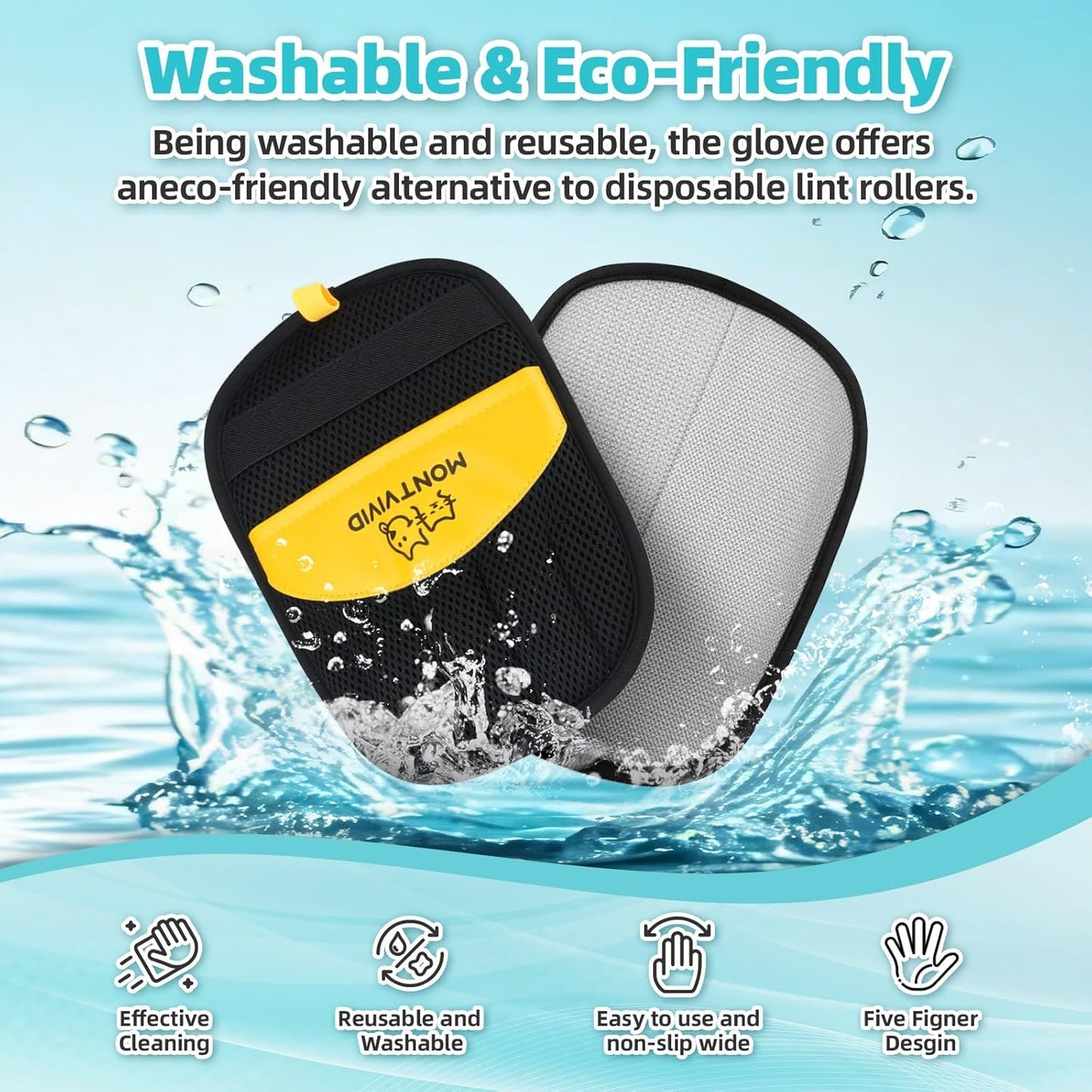 Pet Hair Removal Glove for Dogs & Cats,Resuable Five-Finger Magic Brush,2026 Newly Upgraded Electrostatic Pet Hair Remover Gloves,Pet Hair Remover Tool for Clothes, Bed,Couch, Carpet