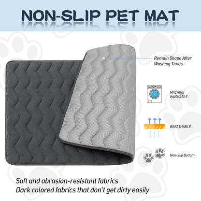Bubble bear Dog Crate Mat - Ultra Soft, Washable & Anti-Slip Kennel Pad for Small/Medium/Large Dogs, Dark-Hued to Hide Stains (48"x30")