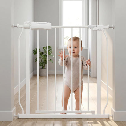 Extra Wide Baby Gate Tension Indoor Safety Gates Black Metal Large Pressure Mounted Pet Gate Walk Through Long Safety Dog Gate for The House Doorways Stairs (62.2"-66.93"/158-170CM, Black)